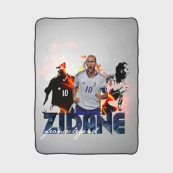 Zinedine Zidane Inspiring Football Fleece Blanket 1