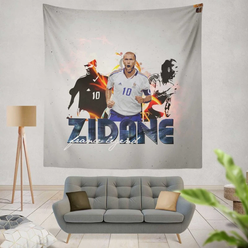 Zinedine Zidane Inspiring Football Tapestry