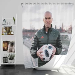 Zinedine Zidane Top Ranked Footballer Shower Curtain