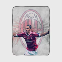 Zlatan Ibrahimovic Honorable AC Milan Football Fleece Blanket 1
