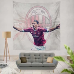 Zlatan Ibrahimovic Honorable AC Milan Football Tapestry