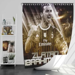 Zlatan Ibrahimovic UEFA Super Cup Football Shower Curtain