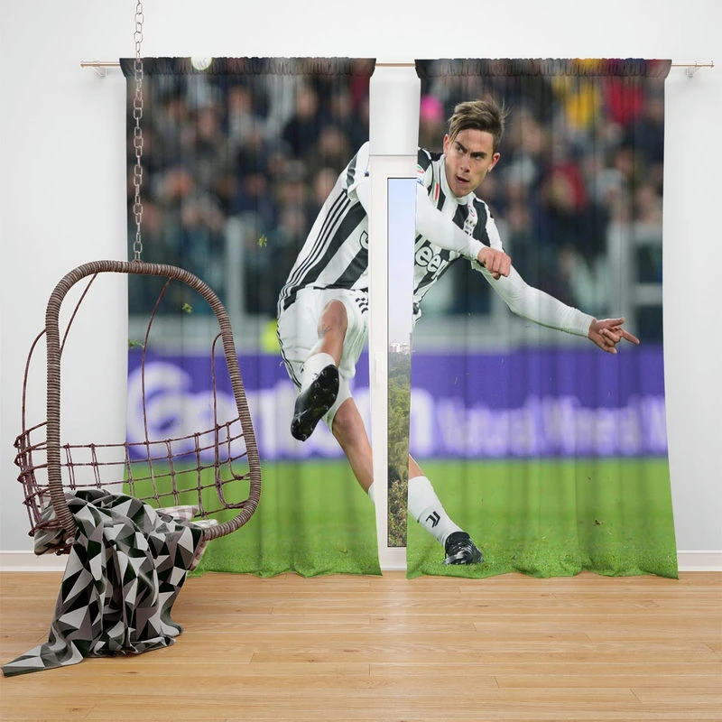 celebrated Football Player Paulo Dybala Window Curtain