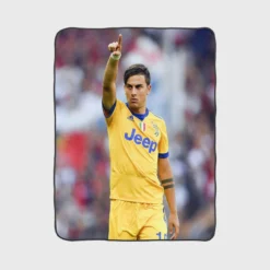 competitive Football Player Paulo Bruno Dybala Fleece Blanket 1