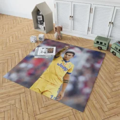 competitive Football Player Paulo Bruno Dybala Rug 1