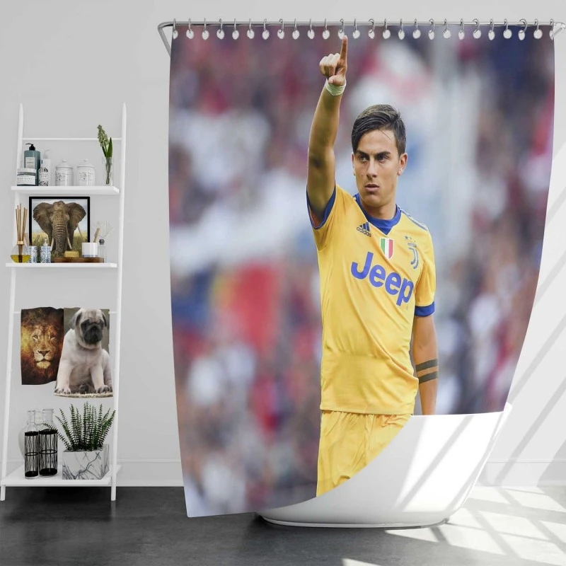 competitive Football Player Paulo Bruno Dybala Shower Curtain