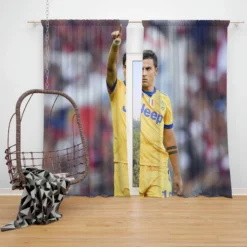 competitive Football Player Paulo Bruno Dybala Window Curtain