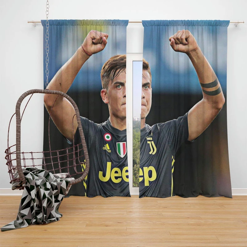 dependable Juve sports Player Paulo Bruno Dybala Window Curtain