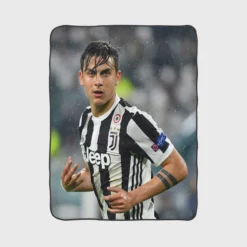 determined Juve Footballer Player Paulo Dybala Fleece Blanket 1