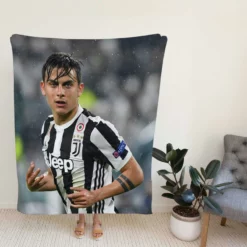 determined Juve Footballer Player Paulo Dybala Fleece Blanket