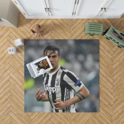 determined Juve Footballer Player Paulo Dybala Rug