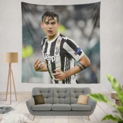 determined Juve Footballer Player Paulo Dybala Tapestry