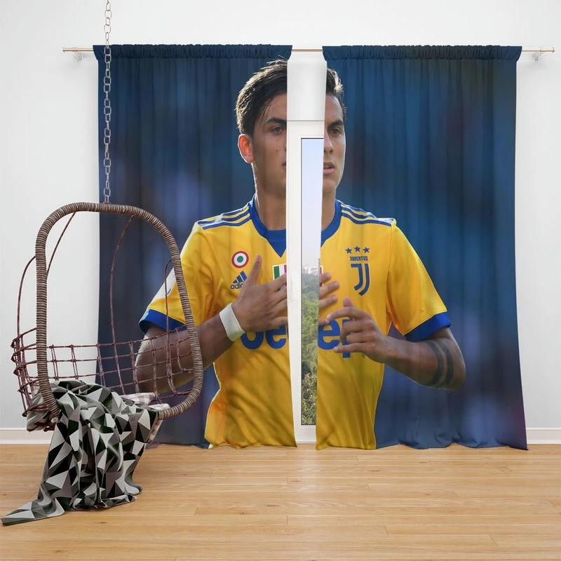 enduring Juve Football Player Paulo Dybala Window Curtain