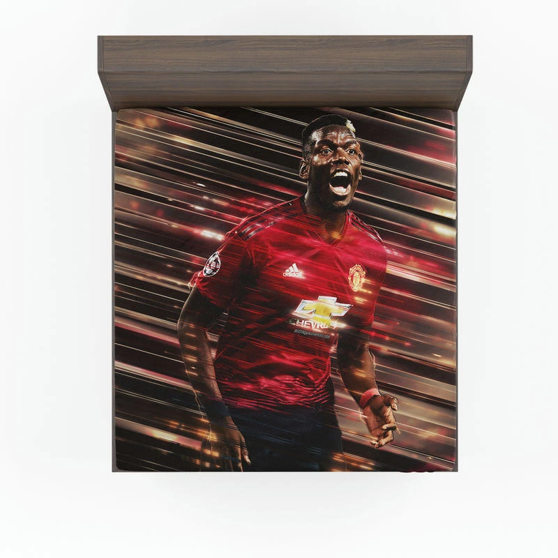 enthusiastic United sports Player Paul Pogba Fitted Sheet
