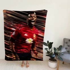 enthusiastic United sports Player Paul Pogba Fleece Blanket