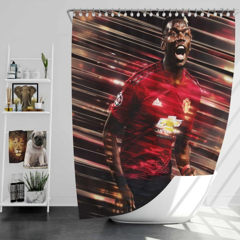 enthusiastic United sports Player Paul Pogba Shower Curtain