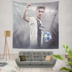ethical Football Player Paulo Bruno Dybala Tapestry