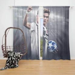 ethical Football Player Paulo Bruno Dybala Window Curtain