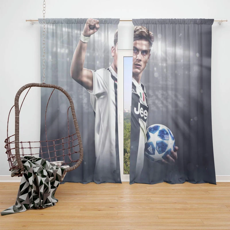 ethical Football Player Paulo Bruno Dybala Window Curtain