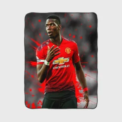 extraordinary United Football Player Paul Pogba Fleece Blanket 1