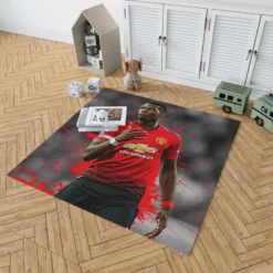 extraordinary United Football Player Paul Pogba Rug 1