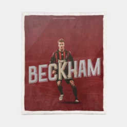 A C Milan Top Ranked Player David Beckham Sherpa Fleece Blanket 1