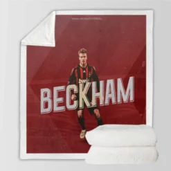 AC Milan Top Ranked David Beckham Sherpa Fleece Blanket