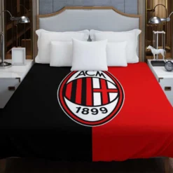 AC Milan Black and Red Football Club Logo Duvet Cover