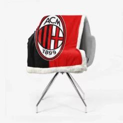 AC Milan Black and Red Football Club Logo Sherpa Fleece Blanket 2