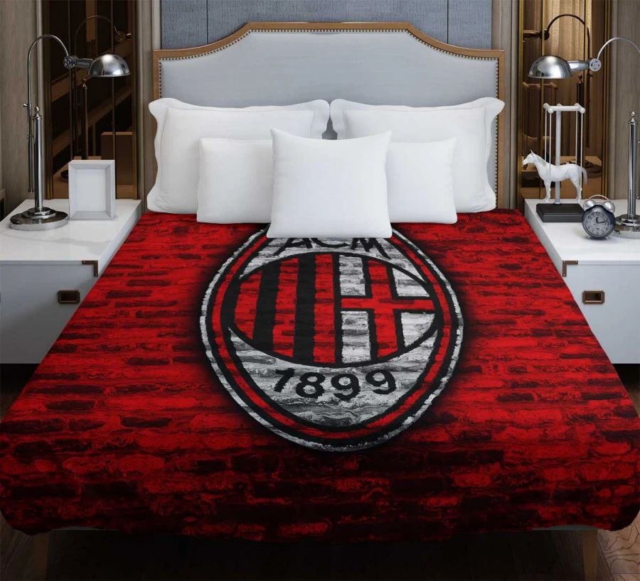 AC Milan Brick Design Football Club Logo Duvet Cover