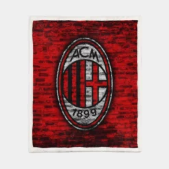 AC Milan Brick Design Football Club Logo Sherpa Fleece Blanket 1