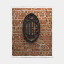 AC Milan Brick Wall Football Logo Sherpa Fleece Blanket 1