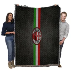 AC Milan Champions League Soccer Team Woven Blanket