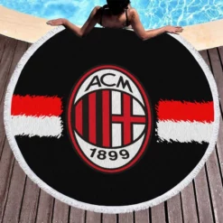 AC Milan Classic Football Club in Italy Round Beach Towel 1