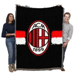 AC Milan Classic Football Club in Italy Woven Blanket