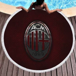 AC Milan Energetic Football Club Round Beach Towel 1