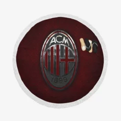 AC Milan Energetic Football Club Round Beach Towel