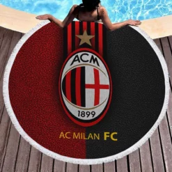 AC Milan Football Club Logo Round Beach Towel 1