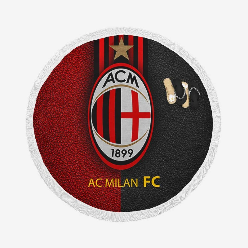 AC Milan Football Club Logo Round Beach Towel