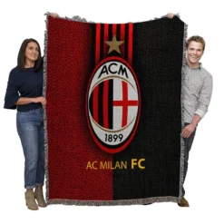 AC Milan Football Club Logo Woven Blanket
