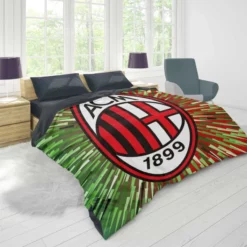 AC Milan Green and Red Football Club Logo Duvet Cover 1