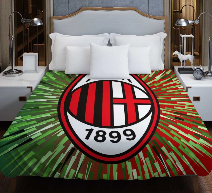 AC Milan Green and Red Football Club Logo Duvet Cover