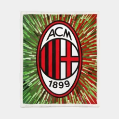 AC Milan Green and Red Football Club Logo Sherpa Fleece Blanket 1