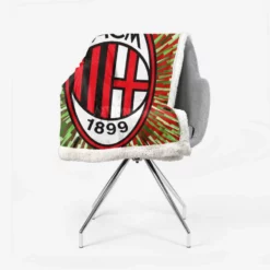 AC Milan Green and Red Football Club Logo Sherpa Fleece Blanket 2