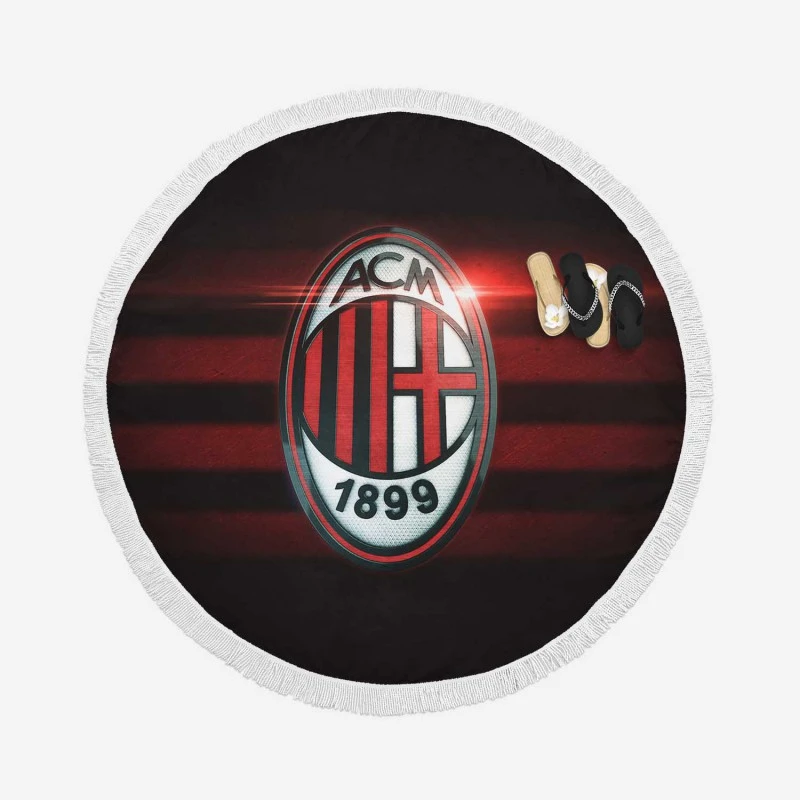 AC Milan Professional Football Team Round Beach Towel