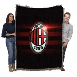 AC Milan Professional Football Team Woven Blanket