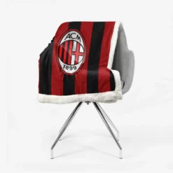 AC Milan Striped Design Football Logo Sherpa Fleece Blanket 2