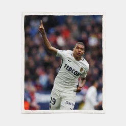 AS Monaco Football Player Kylian Mbappe Sherpa Fleece Blanket 1