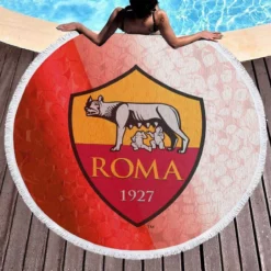 AS Roma Classic Football Club in Italy Round Beach Towel 1