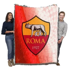 AS Roma Classic Football Club in Italy Woven Blanket